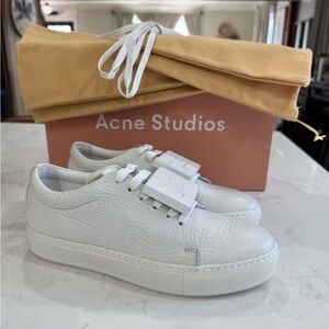 Acne White Leather Sneakers